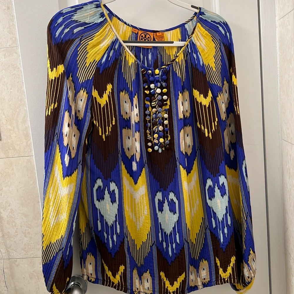 Tory Burch blouse size 12 💯 silk
